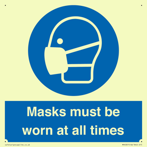Masks must be worn at all times